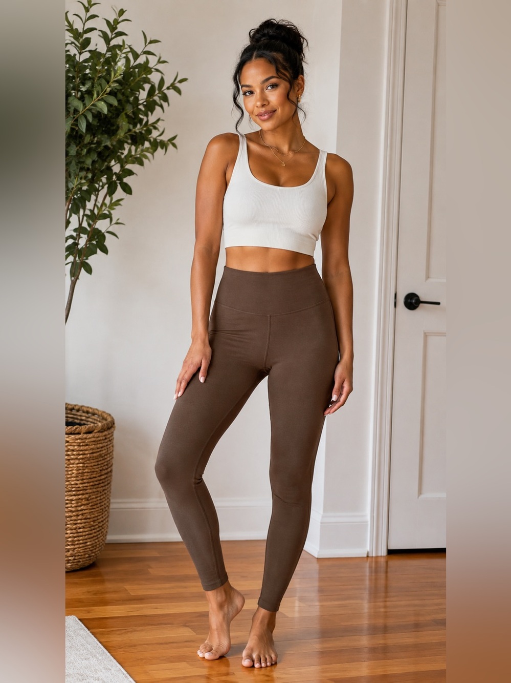 Old Navy High-Rise Powerchill Ankle Leggings in Brown NWT